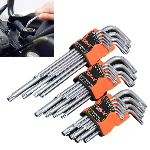 for Automobiles Electric Vehicles 9Pcs Hex Wrench Set 1.5mm-10mm Metric CRV Colourful Lengthened Ball End Flat Head Hex Key Wrench Tool Set 